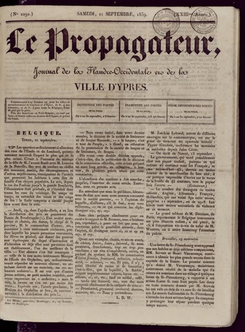 Le Propagateur (1818-1871) 1839-09-21
