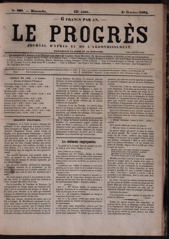 Le Progrès (1841-1914) 1882-10-01
