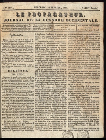 Le Propagateur (1818-1871) 1835-02-25