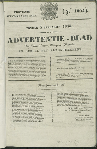 Het Advertentieblad (1825-1914) 1845-01-05