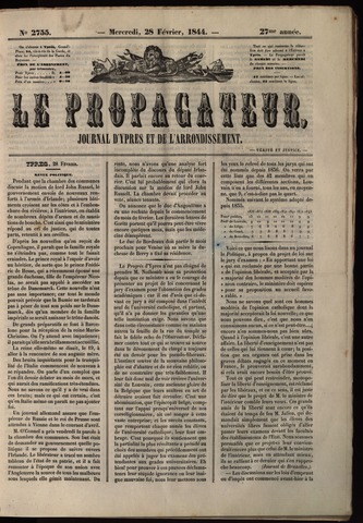 Le Propagateur (1818-1871) 1844-02-28