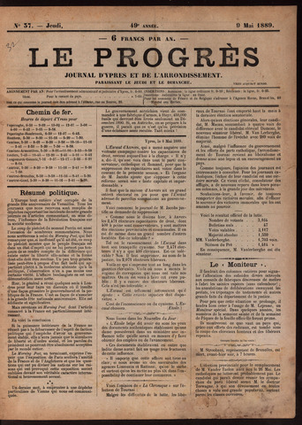 Le Progrès (1841-1914) 1889-05-09