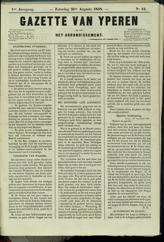 Gazette van Yperen (1857-1862) 1858-08-21
