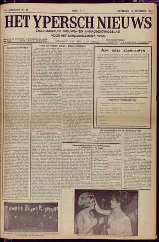 Het Ypersch nieuws (1929-1971) 1964-12-12