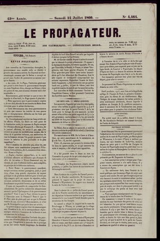 Le Propagateur (1818-1871) 1860-07-14