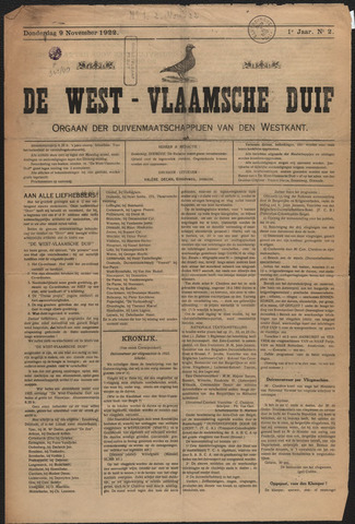 De West-Vlaamsche Duif (1922) 1922