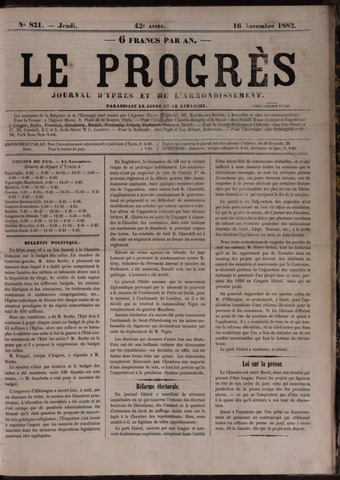 Le Progrès (1841-1914) 1882-11-16
