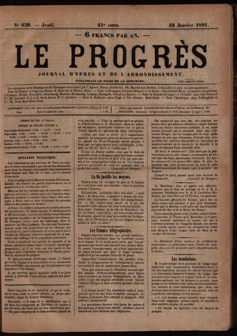 Le Progrès (1841-1914) 1881-01-13