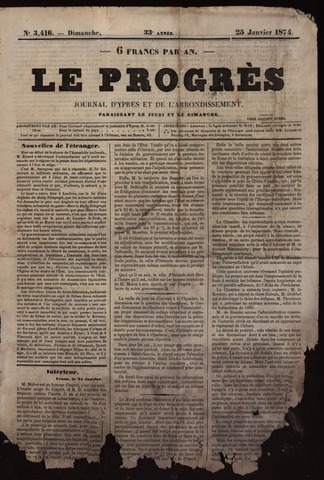 Le Progrès (1841-1914) 1874-01-25