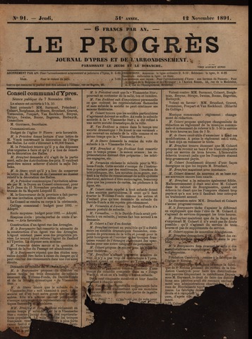 Le Progrès (1841-1914) 1891-11-12