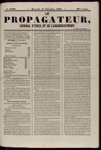 Le Propagateur (1818-1871) 1854-11-01