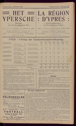 Het Ypersch nieuws (1929-1971) 1938-10-22