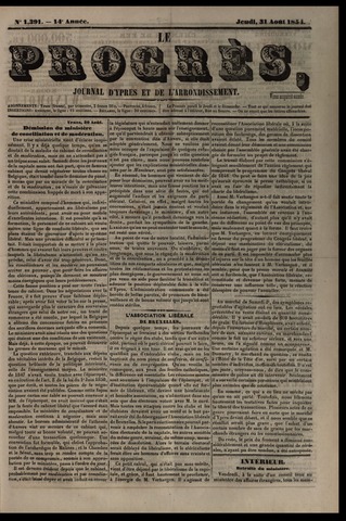 Le Progrès (1841-1914) 1854-08-31