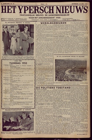 Het Ypersch nieuws (1929-1971) 1952-07-26