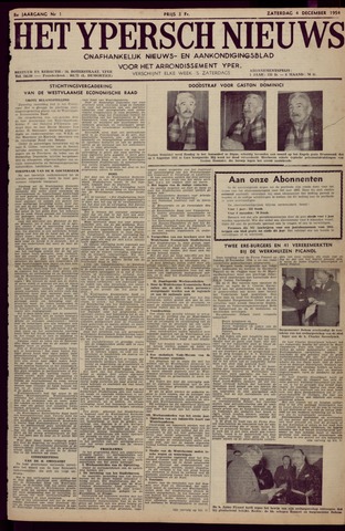 Het Ypersch nieuws (1929-1971) 1954-12-04