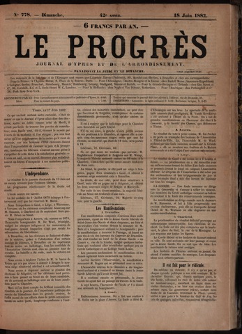 Le Progrès (1841-1914) 1882-06-18