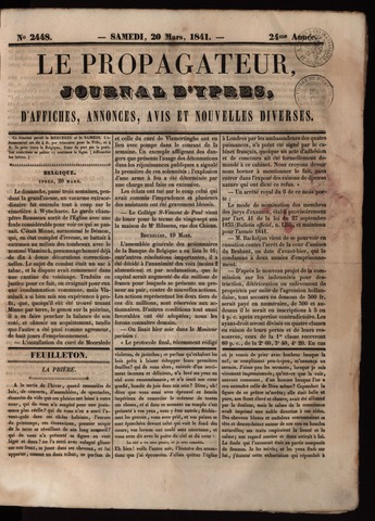 Le Propagateur (1818-1871) 1841-03-20