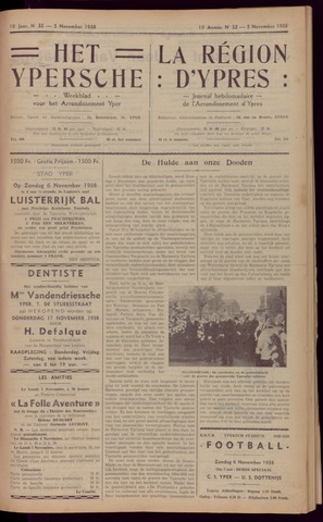 Het Ypersch nieuws (1929-1971) 1938-11-05