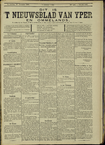 Nieuwsblad van Yperen en van het Arrondissement (1872-1912) 1901-11-16