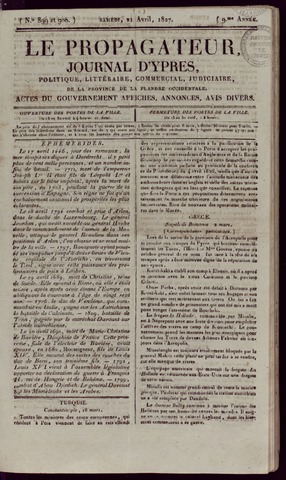 Le Propagateur (1818-1871) 1827-04-21