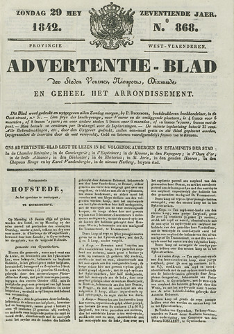 Het Advertentieblad (1825-1914) 1842-05-29