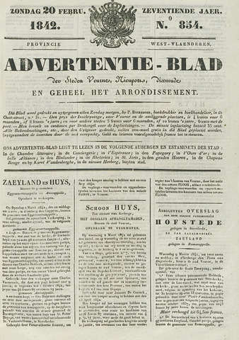 Het Advertentieblad (1825-1914) 1842-02-20
