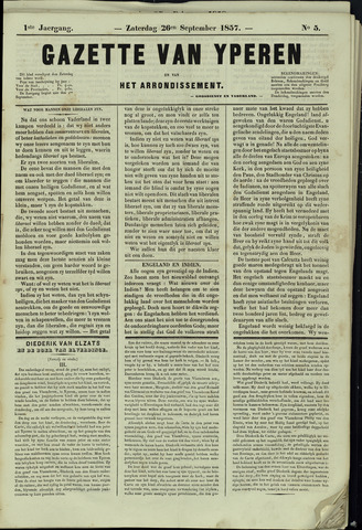 Gazette van Yperen (1857-1862) 1857-09-26