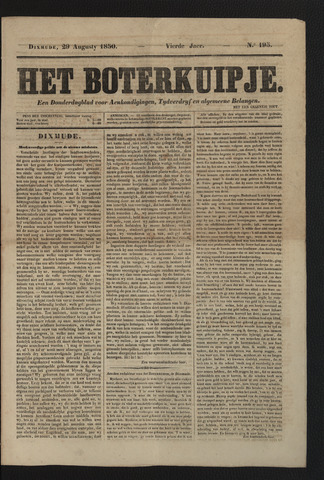 Het Boterkuipje (1846-1871) 1850-08-29