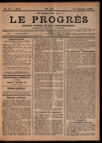 Le Progrès (1841-1914) 1890-09-11