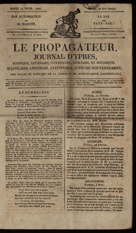 Le Propagateur (1818-1871) 1826-03-14