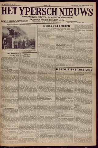 Het Ypersch nieuws (1929-1971) 1952-11-29