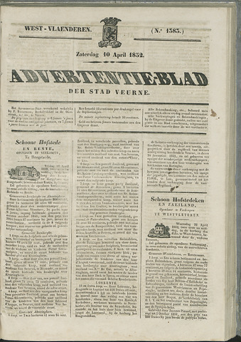 Het Advertentieblad (1825-1914) 1852-04-10