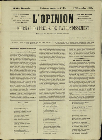 L’Opinion (1863 - 1873) 1865-09-17
