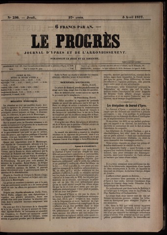 Le Progrès (1841-1914) 1877-04-05