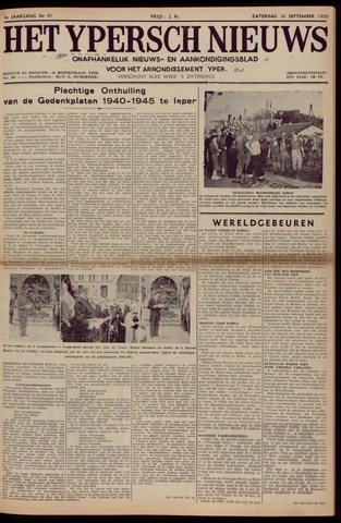Het Ypersch nieuws (1929-1971) 1950-09-16