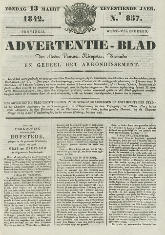 Het Advertentieblad (1825-1914) 1842-03-13