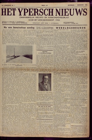 Het Ypersch nieuws (1929-1971) 1956-12-01
