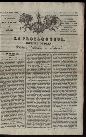 Le Propagateur (1818-1871) 1830-06-16