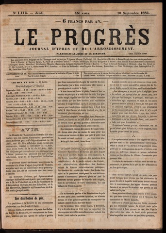 Le Progrès (1841-1914) 1885-09-10