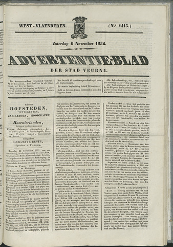 Het Advertentieblad (1825-1914) 1852-11-06