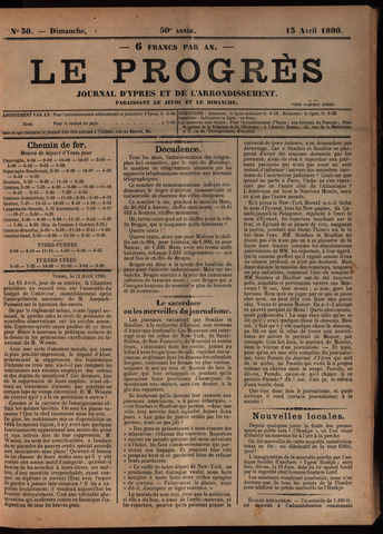 Le Progrès (1841-1914) 1890-04-13