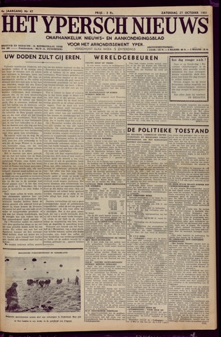 Het Ypersch nieuws (1929-1971) 1951-10-27
