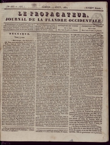 Le Propagateur (1818-1871) 1834-08-09