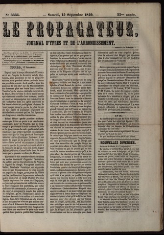 Le Propagateur (1818-1871) 1849-09-15