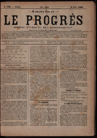 Le Progrès (1841-1914) 1882-03-09
