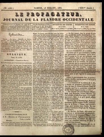 Le Propagateur (1818-1871) 1835-07-18