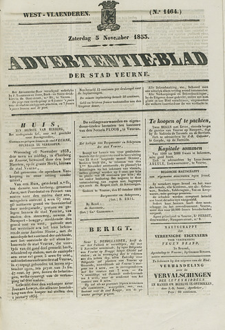 Het Advertentieblad (1825-1914) 1853-11-05