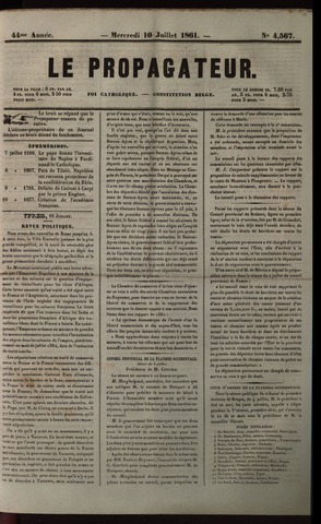 Le Propagateur (1818-1871) 1861-07-10