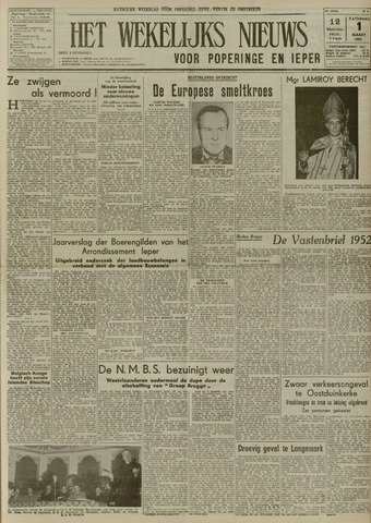 Het Wekelijks Nieuws (1946-1990) 1952-03-01