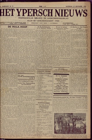 Het Ypersch nieuws (1929-1971) 1958-11-22